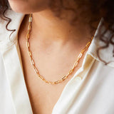 Collar de Cadena de Oro Ámbar