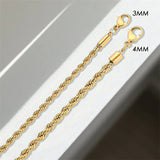 Collar de Cadena de Cuerda Bianca en Oro