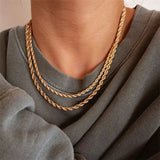 Collar de Cadena de Cuerda Bianca en Oro