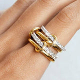 Anillo Juno con Diamantes Apilados