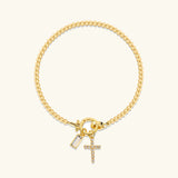 Pulsera Cruz de Piedra de Nacimiento Amalia