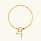 Pulsera Cruz de Piedra de Nacimiento Amalia