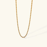 Collar de Cadena de Cuerda de Oro