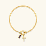 Pulsera Cruz de Piedra de Nacimiento Amalia