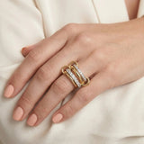 Anillo Juno con Diamantes Apilados
