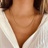 Collar de Cadena de Cuerda de Oro