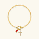 Pulsera Cruz de Piedra de Nacimiento Amalia