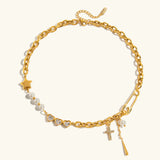 Collar de Perlas Diamante Zeraphine en Oro
