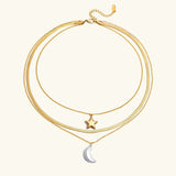 Collar de Oro Capas Cirra Sol & Luna