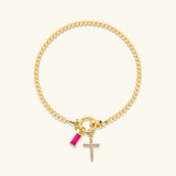 Pulsera Cruz de Piedra de Nacimiento Amalia
