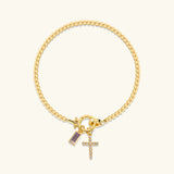 Pulsera Cruz de Piedra de Nacimiento Amalia