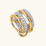 Anillo Juno con Diamantes Apilados