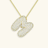 Collar de Diamante Inicial Burbuja