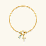 Pulsera Cruz de Piedra de Nacimiento Amalia