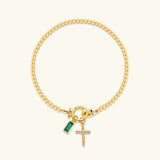 Pulsera Cruz de Piedra de Nacimiento Amalia