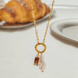 Collar de Perlas con Piedra de Nacimiento Caitlin