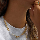 Collar de Perlas Diamante Zeraphine en Oro