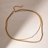 Collar de Cadena de Bolas en Capas