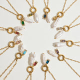 Collar de Perlas con Piedra de Nacimiento Caitlin
