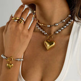 Pulsera de Corazón con Cuentas Chunky Alicia
