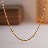 Collar de Cadena de Cuerda de Oro