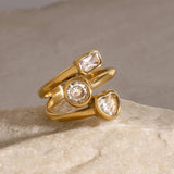 Anillo Amelina con Diamantes en Capas