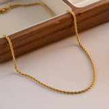 Collar de Cadena de Cuerda de Oro