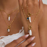 Collar de Perlas con Piedra de Nacimiento Caitlin