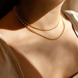 Collar de Cadena de Bolas en Capas