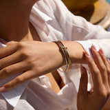 Pulsera Apilada de Dos Tonos Romina