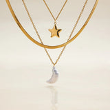 Collar de Oro Capas Cirra Sol & Luna