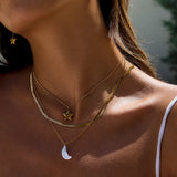 Collar de Oro Capas Cirra Sol & Luna