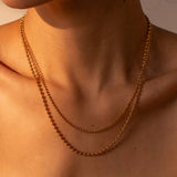 Collar de Cadena de Bolas en Capas
