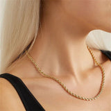 Collar de Cadena de Cuerda Bianca en Oro