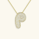 Collar de Diamante Inicial Burbuja