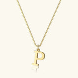 Collar de Inicial de Letra Therese en Oro