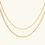 Collar de Cadena de Bolas en Capas