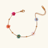 Pulsera Floral de Azalea en Oro