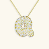 Collar de Diamante Inicial Burbuja