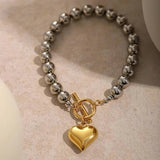 Pulsera de Corazón con Cuentas Chunky Alicia