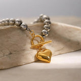 Pulsera de Corazón con Cuentas Chunky Alicia