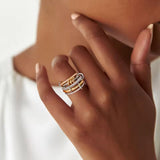 Anillo de Diamantes Apilados Collina