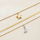 Collar de Oro Capas Cirra Sol & Luna