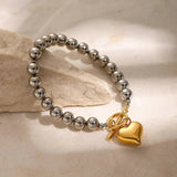Pulsera de Corazón con Cuentas Chunky Alicia