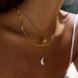 Collar de Oro Capas Cirra Sol & Luna
