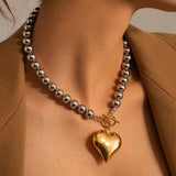 Colgante de Corazón con Cuentas Chunky Alicia