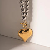 Colgante de Corazón con Cuentas Chunky Alicia
