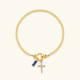 Pulsera Cruz de Piedra de Nacimiento Amalia