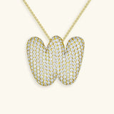 Collar de Diamante Inicial Burbuja