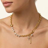 Collar de Perlas Diamante Zeraphine en Oro